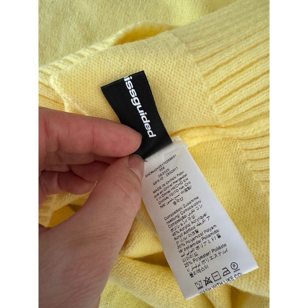 Missguided x Playboy Pastel Yellow Knit Sweater Vest Sleeveless Top Medium - Picture 7 of 8